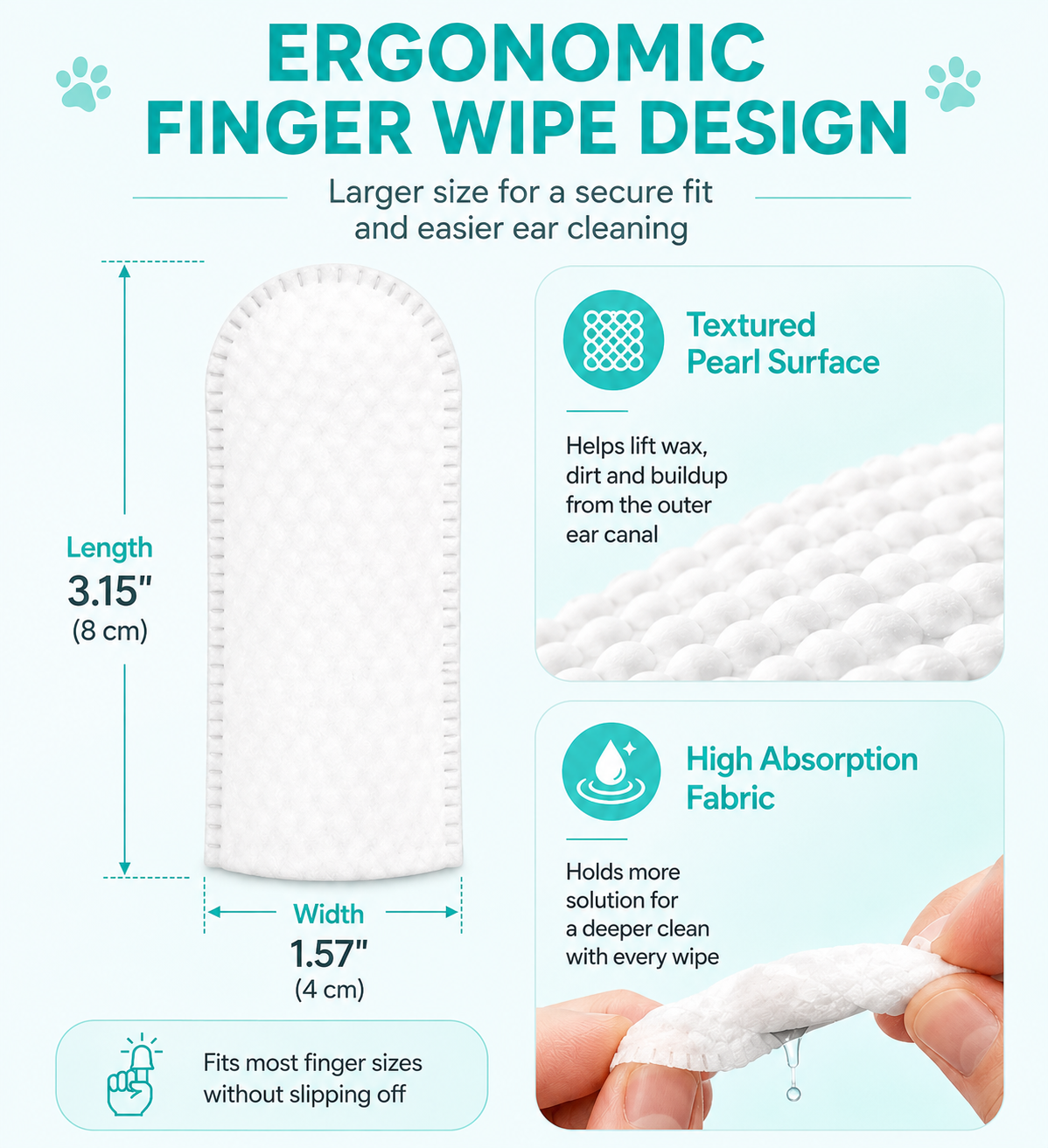 🔥 Last Day! 60% OFF Pet Ear Cleaner Finger Wipes for Dogs & Cats 🐾