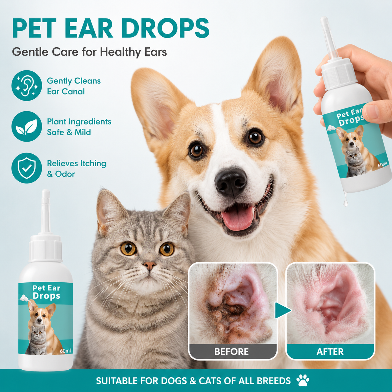 Gamlily™ 💧Pet Ear Drops for Dogs & Cats