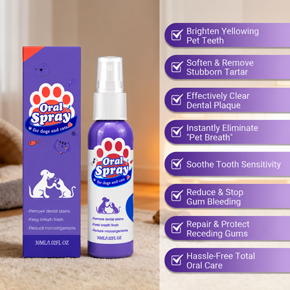 Gamlily® Pet Oral Spray ✅Freshen Breath, Remove Tartar & Promote gum regeneration, stabilize teeth 🦷